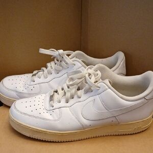 Nike Air Force 1 Sneakers White Leather Mens 13